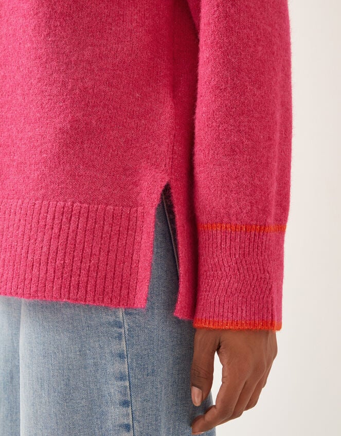 Oti Oversized Mock Neck Jumper, Pink (PINK), large