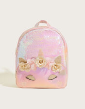Flower Sequin Unicorn Backpack, , large