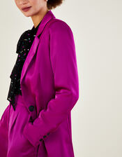 Sophie Satin Blazer Jacket, Pink (PINK), large