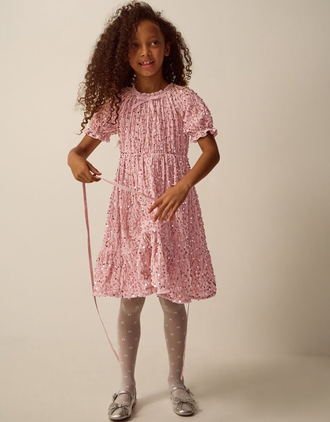 Fenella Sequin Velvet Party Dress, Pink (PINK), large
