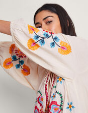 Opal Embroidered Kaftan Dress, Ivory (IVORY), large