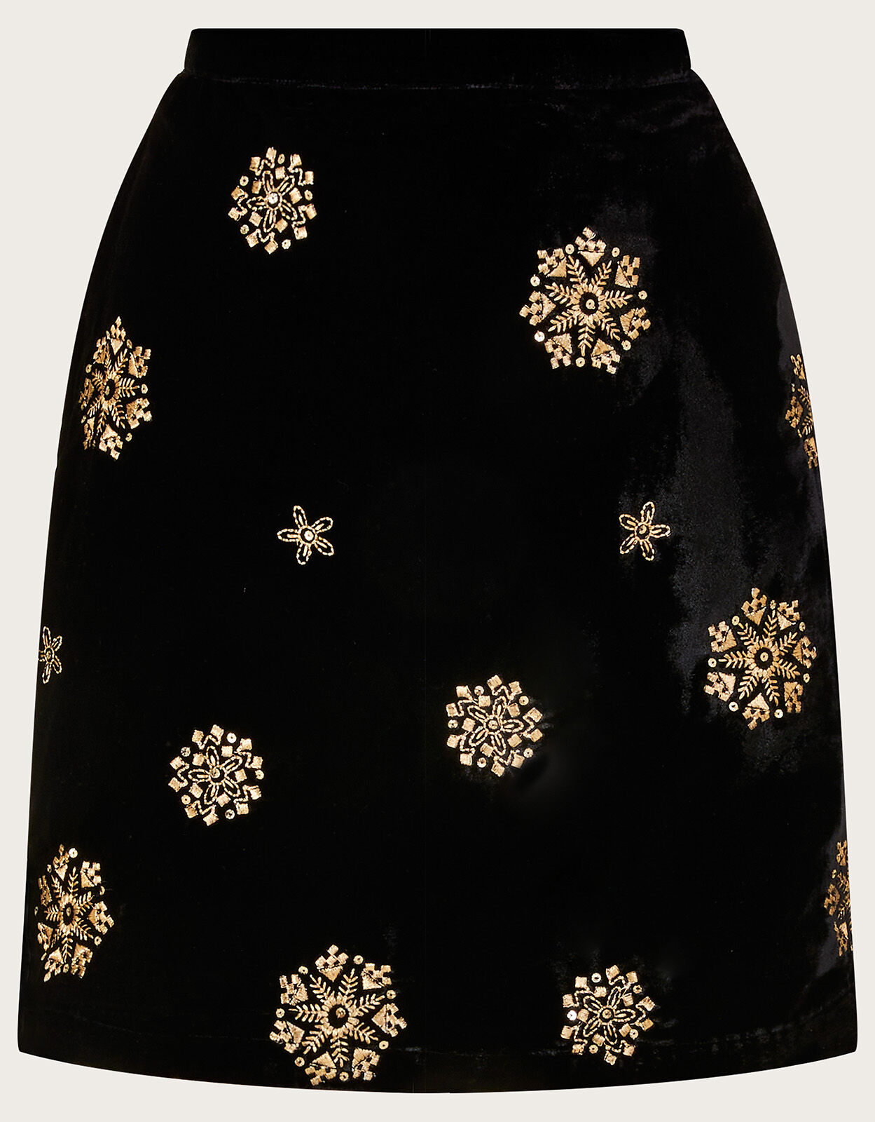 Velvet embroidered skirt hotsell