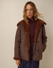 Holly Faux Suede Coat , Tan (TAN), large