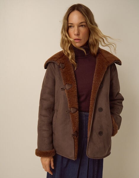 Holly Faux Suede Coat , Tan (TAN), large