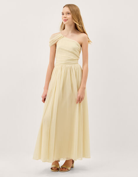Texas One Shoulder Prom Dress, Yellow (LEMON), large