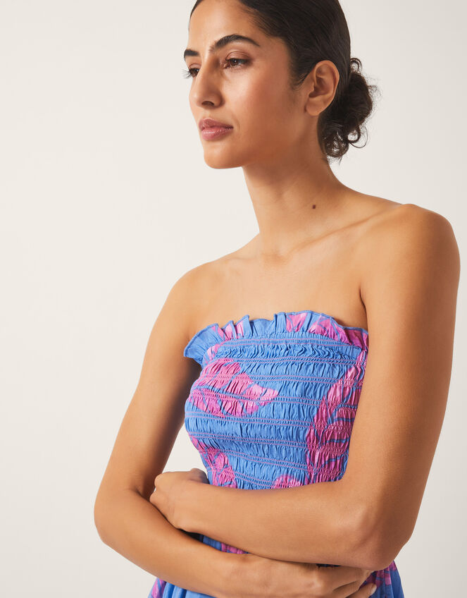 Pamela Palm Print Midi Sundress, Blue (BLUE), large