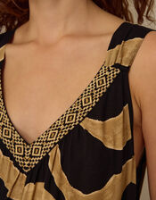 Zahara Sleeveless Print Jumpsuit, Black (BLACK), large