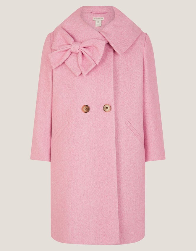 Bow Collar Coat, Pink (PINK), large