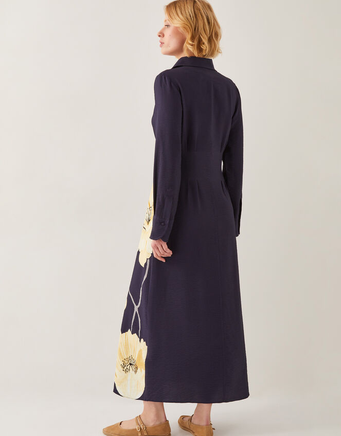Fearne Floral Midi Shirt Dress, Blue (NAVY), large