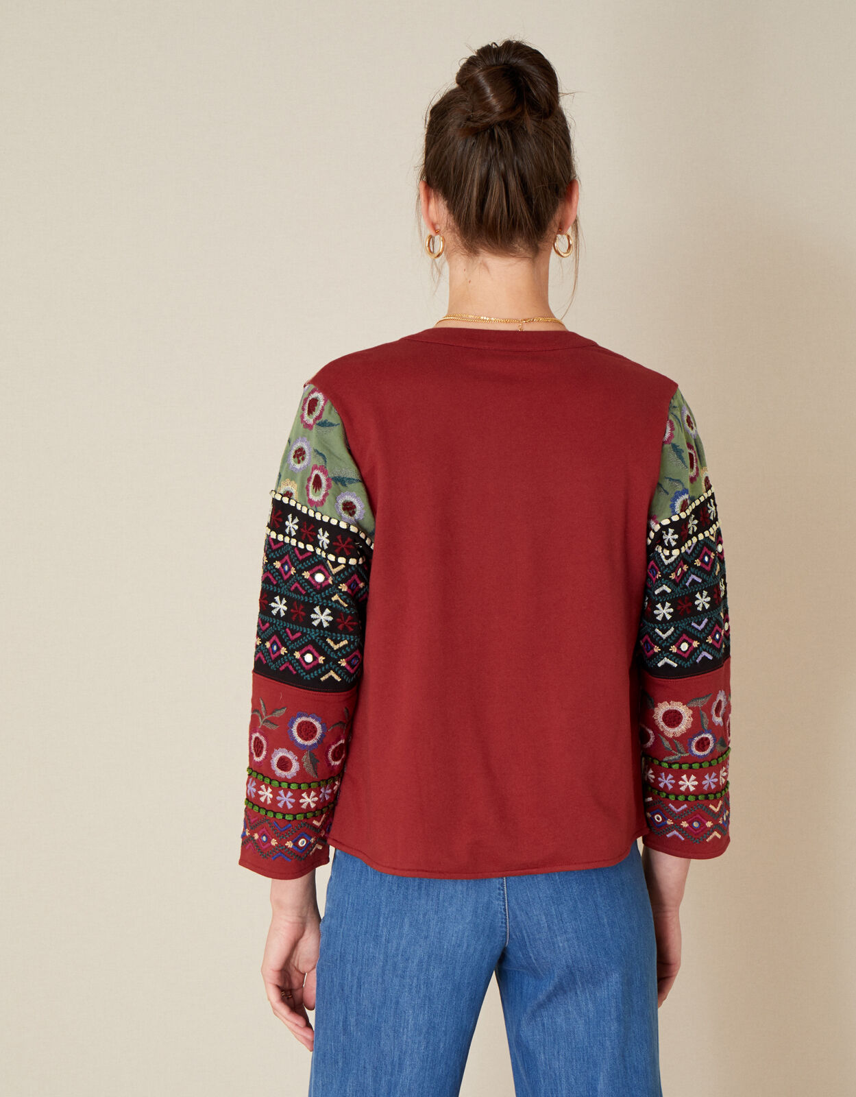 Monsoon red online denim jacket