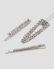 3-Pack Mix Diamante Hair Slides, , large