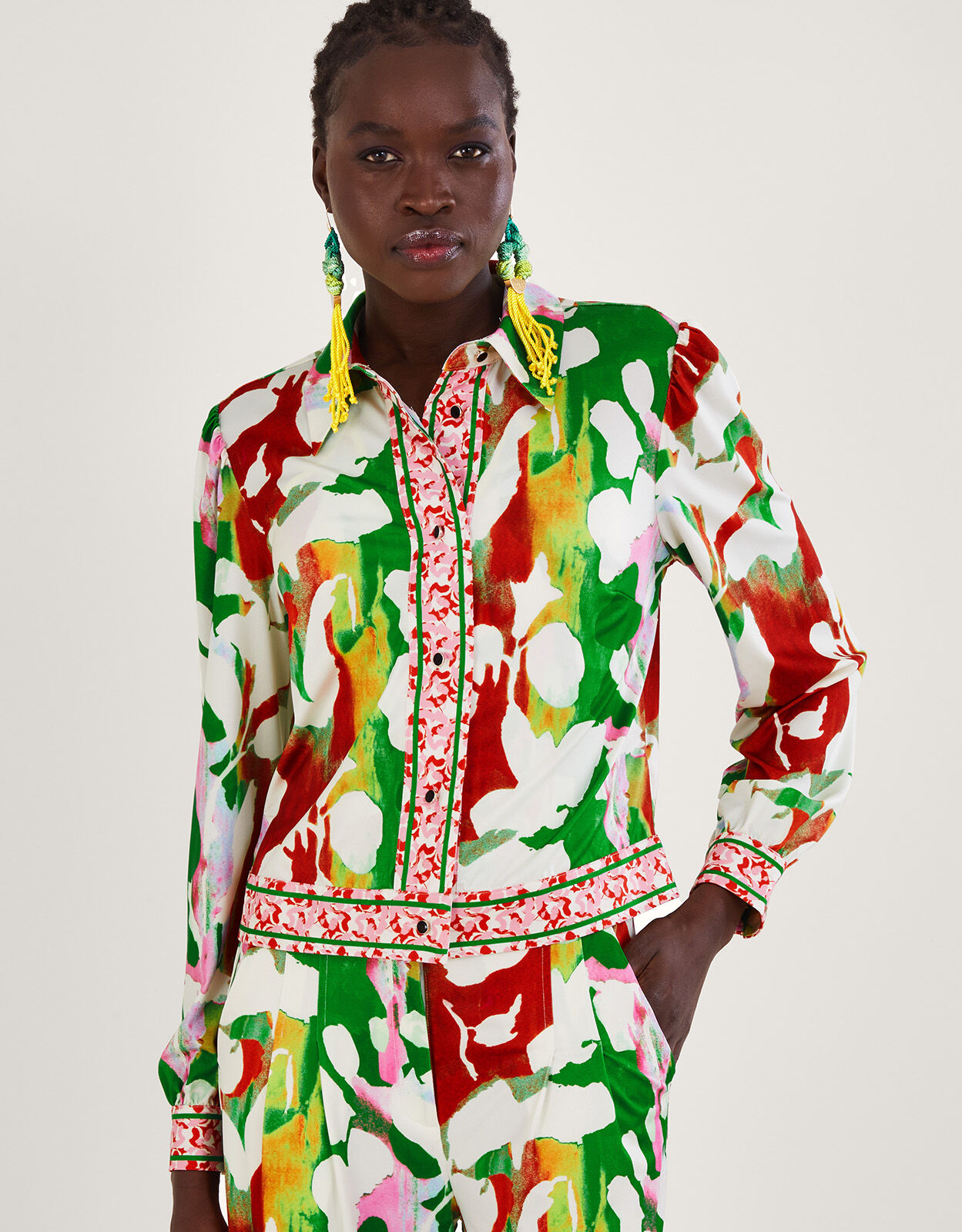 Holden Floral Jersey Jacket with Recycled Polyester Green