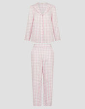 Clementine Gingham Pyjama Set, Pink (PINK), large