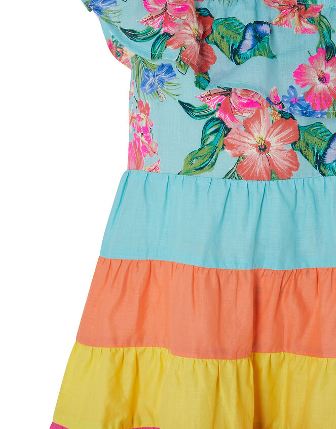 Fergie Flower Colour Dress in Organic Cotton, Blue (TURQUOISE), large