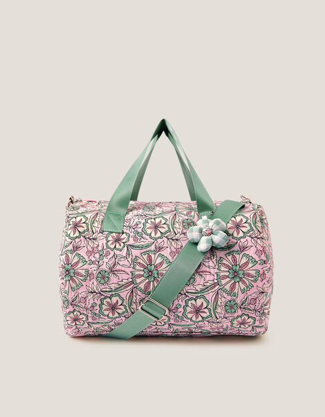 Floral Print Duffle Bag, , large