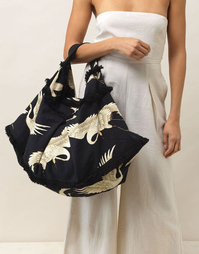 One Hundred Stars Stork Print Hobo Bag, , large