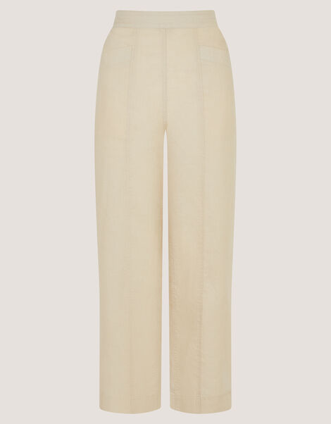 Lucy Regular Straight Leg Linen Trousers, Natural (NATURAL), large