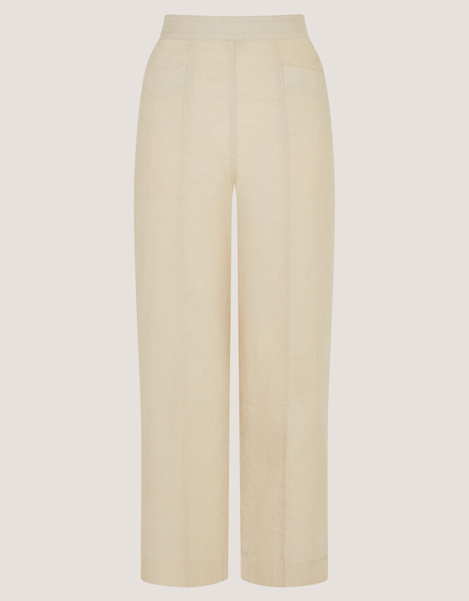 Lucy Regular Straight Leg Linen Trousers, Natural (NATURAL), large