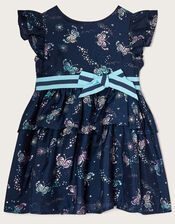 Baby Jumping Butterflies Dress, Blue (NAVY), large