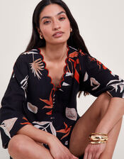 Carlotta Print Top, Black (BLACK), large