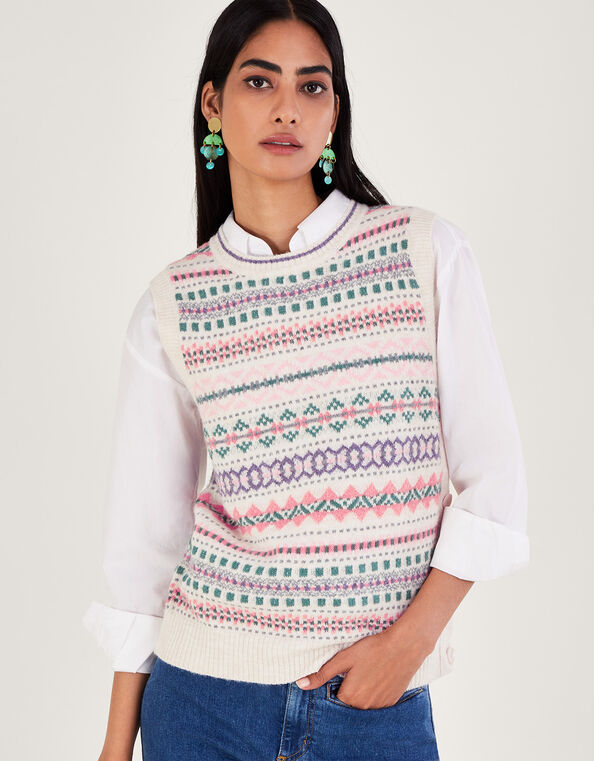 Fair Isle Tabard, Ivory (IVORY), large