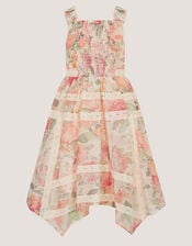 Kelis Floral Lace Hanky Hem Dress, Pink (PINK), large