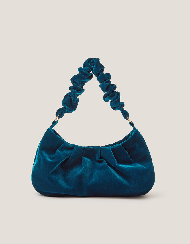 Vela Ruched Velvet Bag, , large