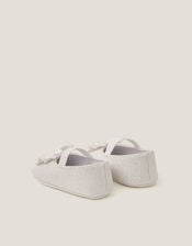 Baby Bow Glitter Booties & Headband Set, Ivory (IVORY), large