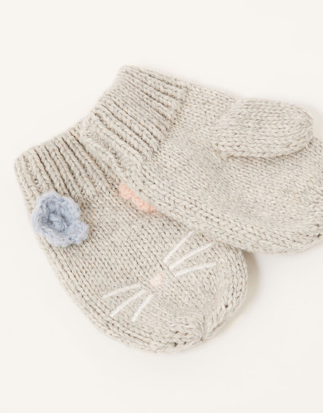 Baby Luna Kitty Mittens, Grey (GREY), large