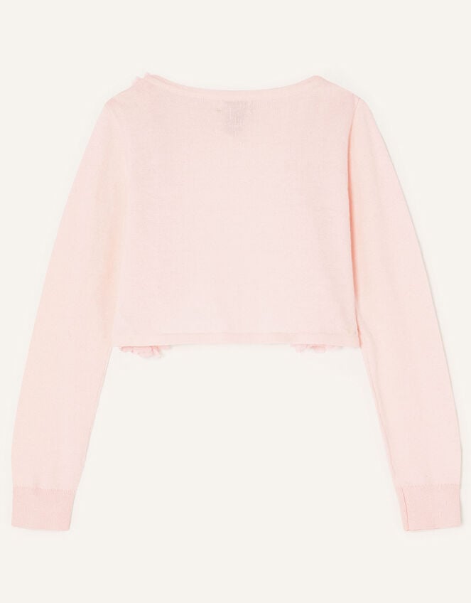3D Floral Trim Cardigan, Pink (PINK), large