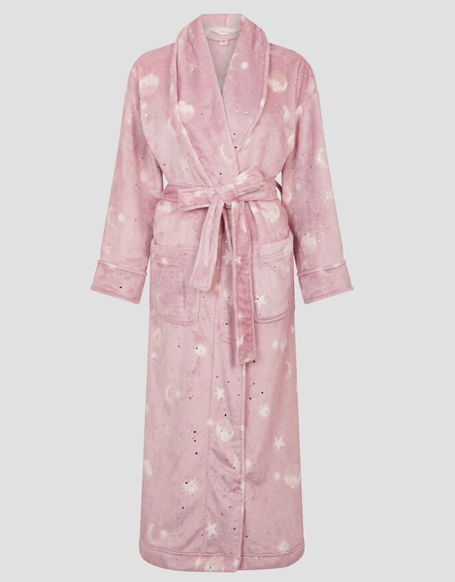 Sami Star Print Dressing Gown, Pink (PINK), large