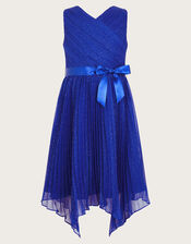 Prima Pleat Party Dress, Blue (BLUE), large