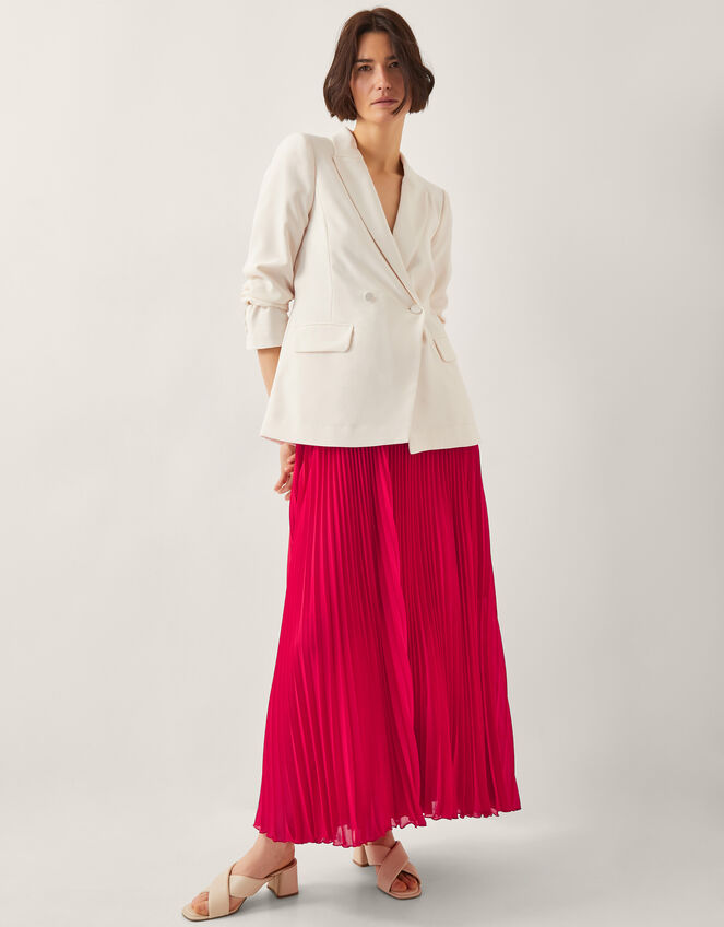 Ezra Pleated Maxi Skirt, Red (RED), large