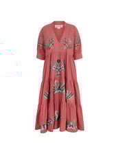 Tallulah and Hop Juliet Long Embroidered Dress, Pink (PINK), large