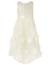 Iced Roses Sequin Occasion Dress, Gold (GOLD), large