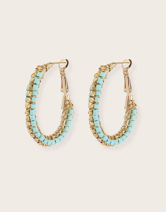 Gas Bijoux Creo Luck Gold-Plated Bead Hoop Earrings, , large