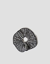 Oversized Gingham Hair Scrunchie, , large