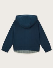 Hooded Shirt Jumper, Blue (NAVY), large