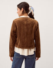 Isla Faux Suede Jacket, Brown (BROWN), large