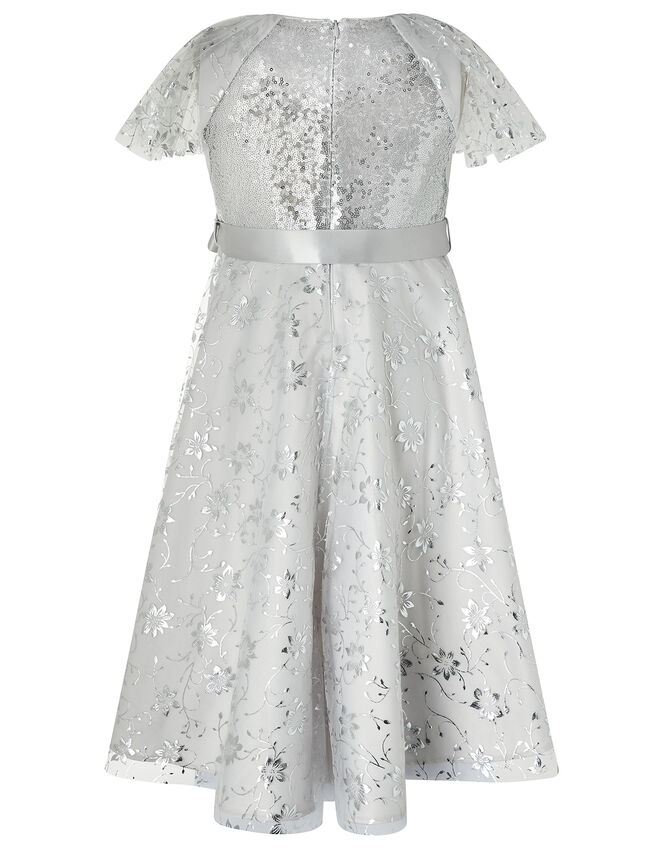 Millie Sequin Party Dress, Silver (SILVER), large