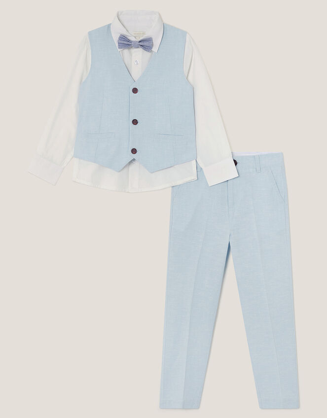 4-Piece Suit Set with Bow Tie, Blue (BLUE), large