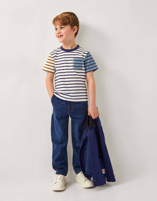 Mix Stripe T-Shirt, White (WHITE), large