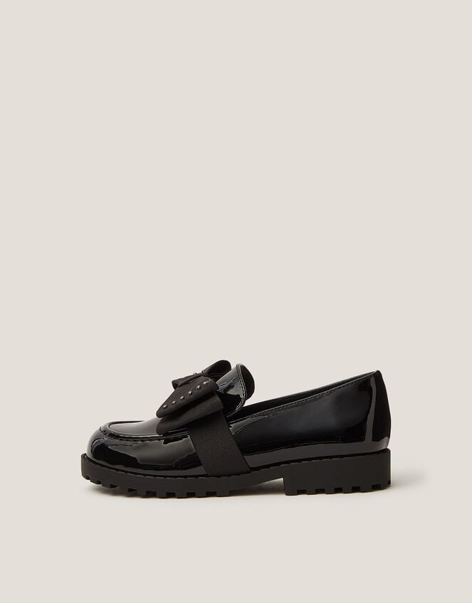 Bow Patent Loafers, Black (BLACK), large