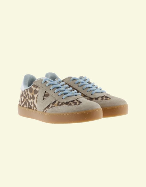 Victoria Berlin Leopard Print Trainers, Camel (BEIGE), large
