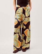 Clemence Aurelie Butterfly Palazzo Trousers, Black (BLACK), large