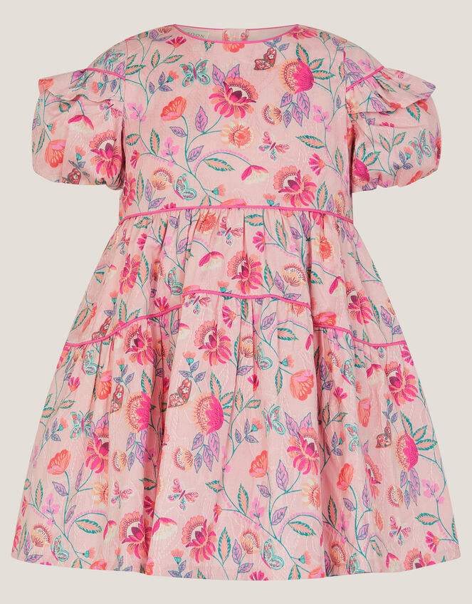 Baby Floral Print Jacquard Dress, Ivory (IVORY), large