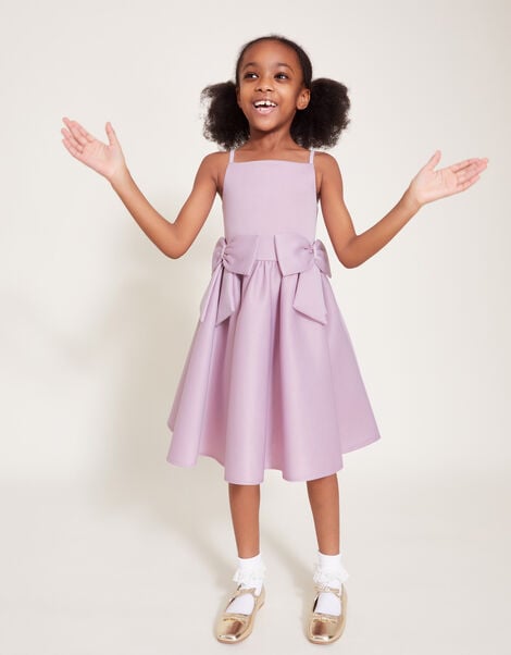 Two-Bow Scuba Dress, Purple (LILAC), large