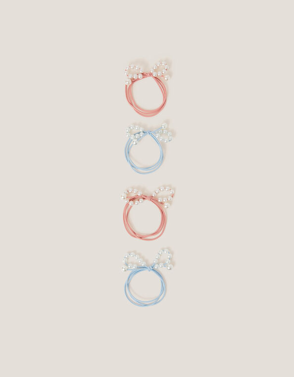 4-Pack Pearl Bow Hair Bands, , large