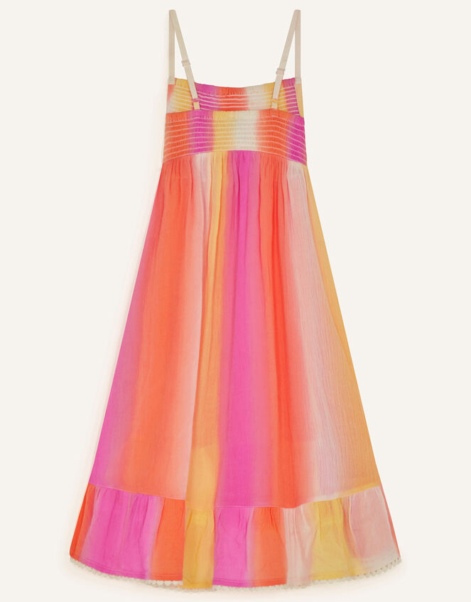Striped Hem Detail Dress, Orange (ORANGE), large