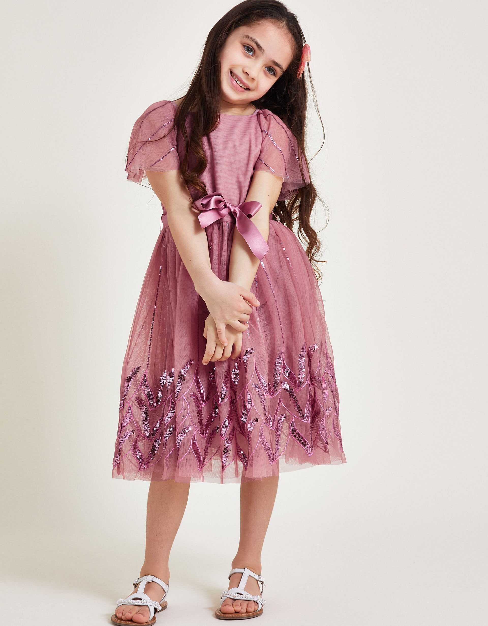 Layla Sequin Stitch Dress Pink